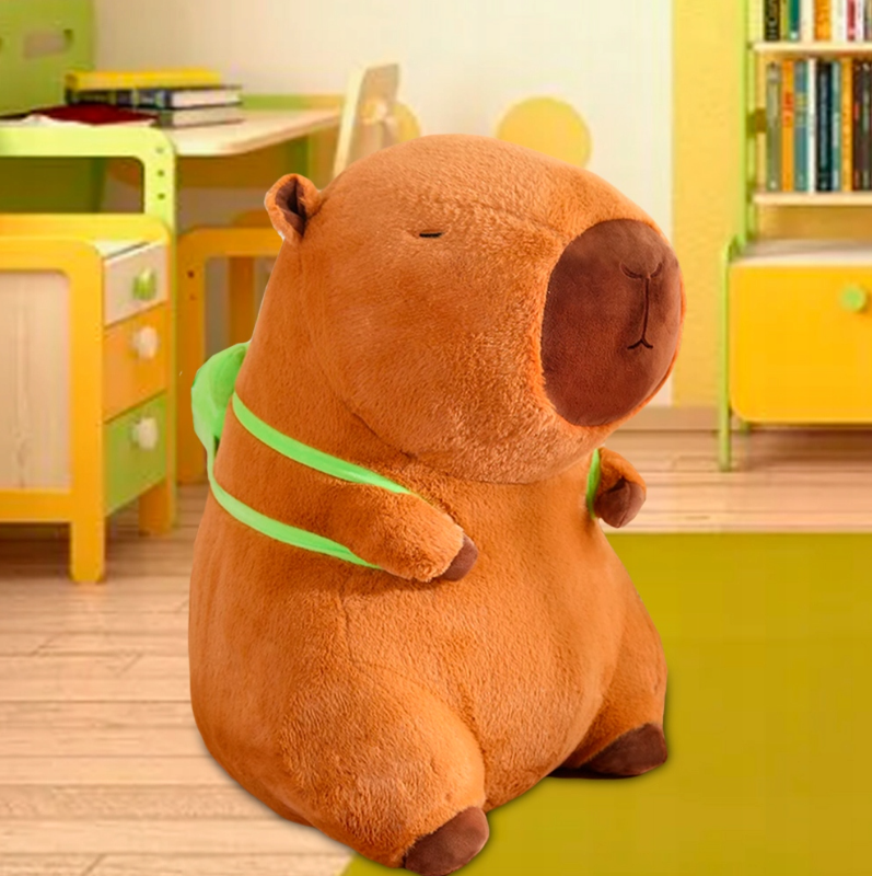 🙉🧸🎁💥 DUŻY MASKOTKA PLUSZOWA PLUSZAK KAPIBARA 100 CM KAPIBARA Z PLECAKIEM PREZENT