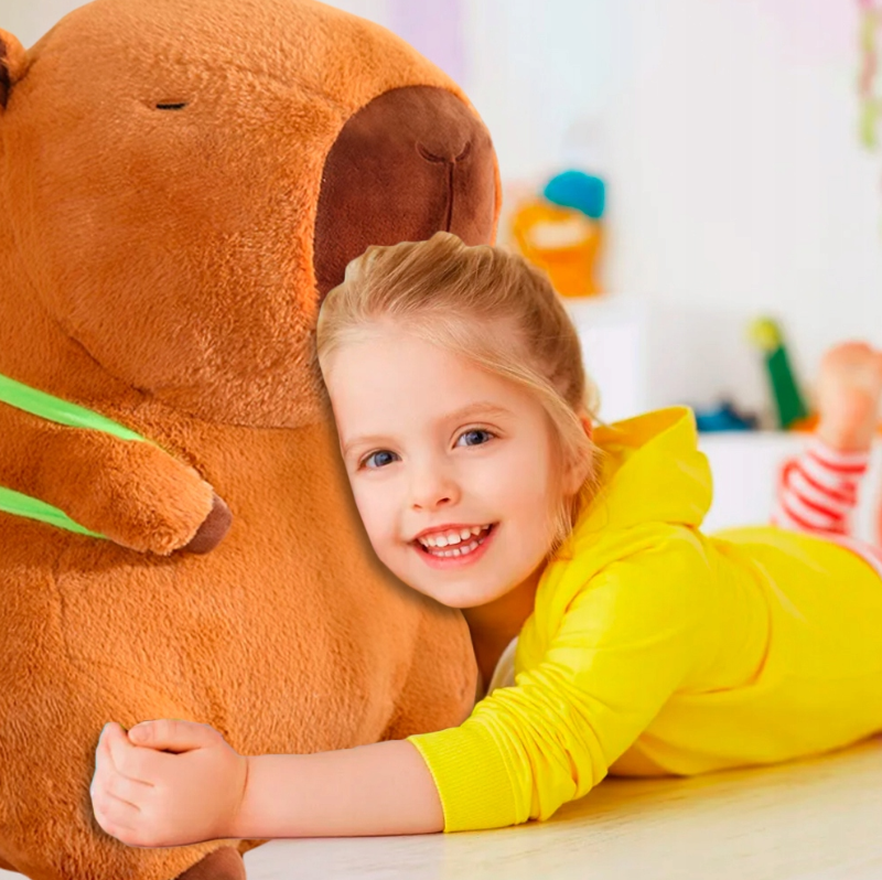 🙉🧸🎁💥 DUŻY MASKOTKA PLUSZOWA PLUSZAK KAPIBARA 100 CM KAPIBARA Z PLECAKIEM PREZENT