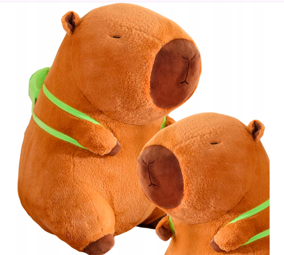 🙉🧸🎁💥 DUŻY MASKOTKA PLUSZOWA PLUSZAK KAPIBARA 100 CM KAPIBARA Z PLECAKIEM PREZENT