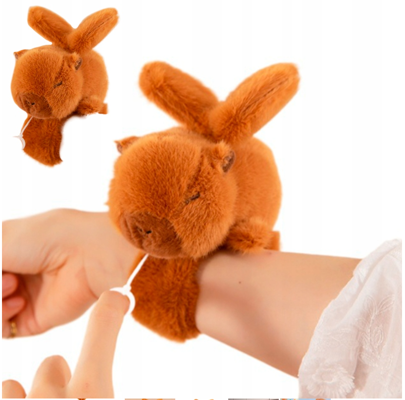 🎁✨🤩 MASKOTKA PLUSZAK ZABAWKA OPASKA NA RĘKĘ KAPIBARA BRANSOLETKA ZE SKRZYDŁAMI