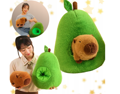 ☺️🎁👍 KAPIBARA W AWOKADO 2W1 PLUSZAK ZABAWKA MASKOTKA PLUSZOWA PRZYTULANKA 45CM