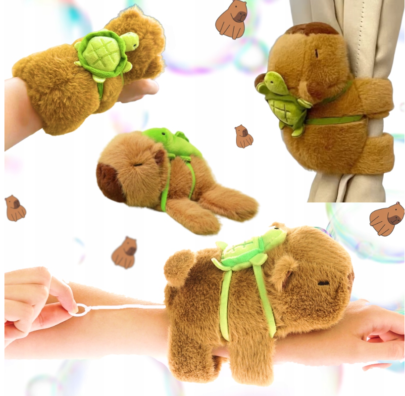 🙉🧸🎁💥 BRANSOLETKA KAPIBARA ŻÓŁW ZWIERZĘTA ZABAWKI PLUSZOWY ŁADNY PLECAK NAKRĘCANY