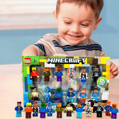 ⚡🎁✨KLOCKI MINECRAFT FIGURKI 12 SZTUK AKCESORIA ZESTAW FIGUREK DLA DZIECI PREZENT
